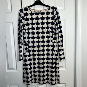 Boden Blue and White Long Sleeve Dress